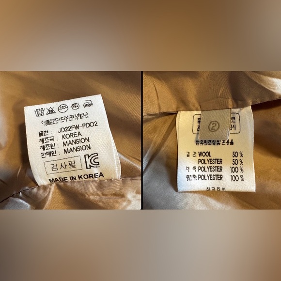 Women's Tan Hooded Wool and Polyester Blend Cropped Poncho Puffer Vest size M - Picture 14 of 16